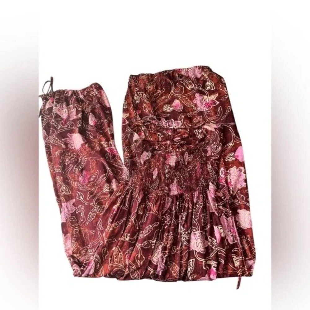 FREE PEOPLE Iris Patterned Halter Jumpsuit XSmall - Picture 7 of 7